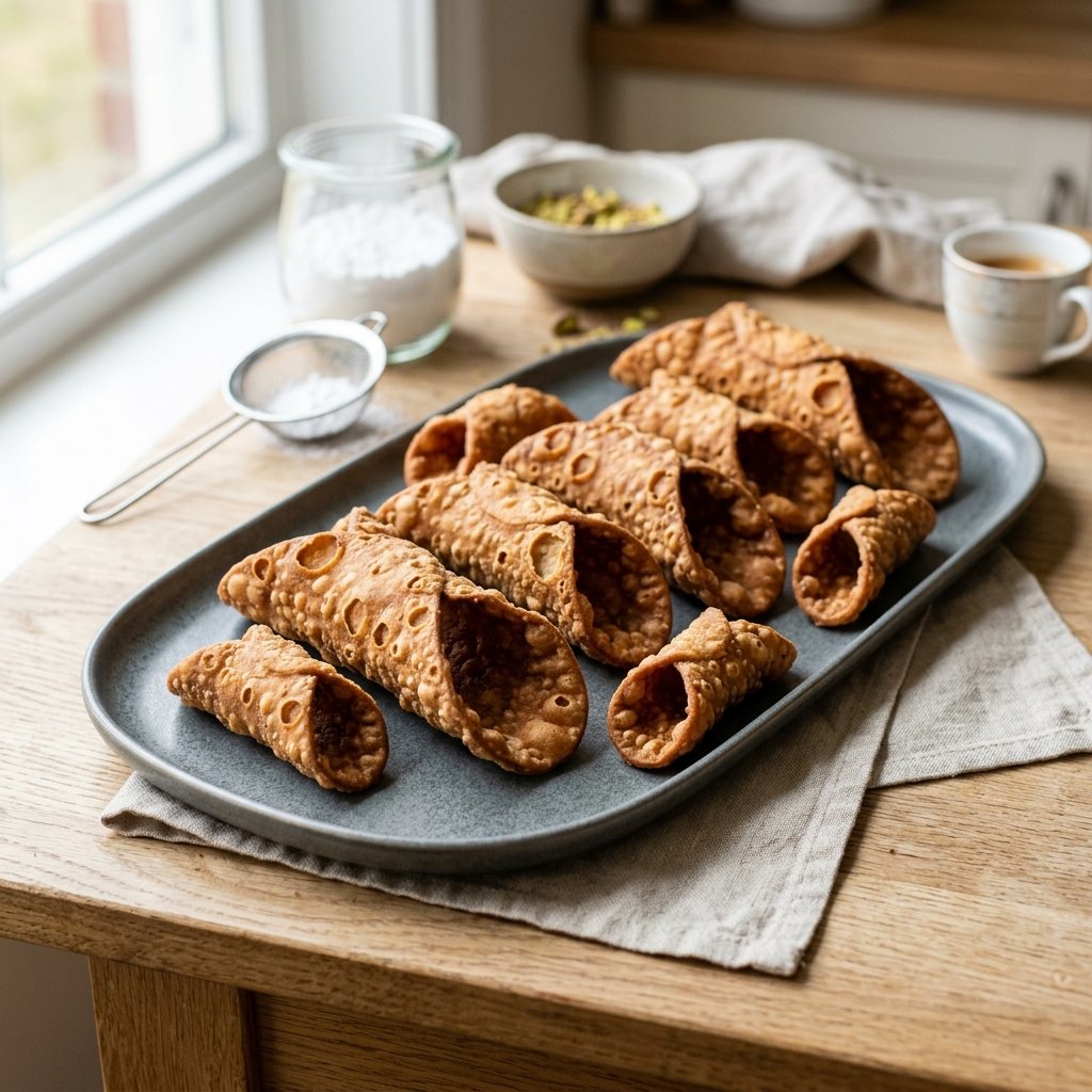 Assortimento di cialde di cannolo di diverse dimensioni